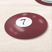 Billardkugel Nummer 7 Runder Pappuntersetzer (Angewinkelt)