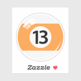 Billardkugel Nummer dreizehn (13) Aufkleber