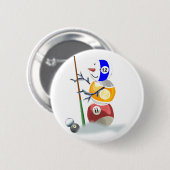 Billardkugel-Schneemann-Weihnachten Button (Vorne & Hinten)