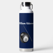 Billardkugel und Queue personalisieren Trinkflasche (Vorderseite)