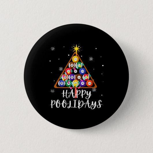 Billardkugel-Weihnachtsbaum Ol Billard Weihnachten Button (Vorderseite)