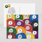 Billardkugeln 65. Geburtstagspostkarte Postkarte (Vorne/Hinten)