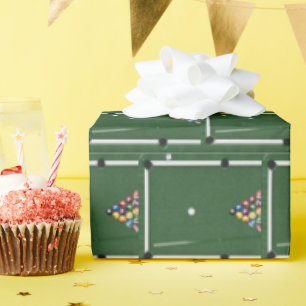 Billardkugeln auf Billardtisch Geschenkpapier
