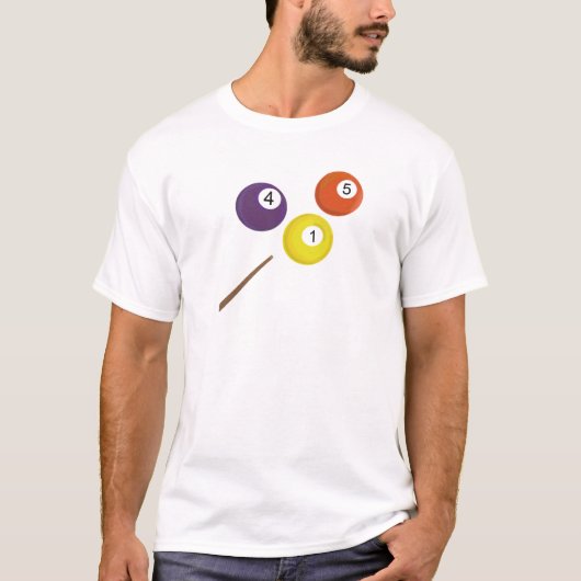 Billardkugeln und Queue T-Shirt (Vorderseite)
