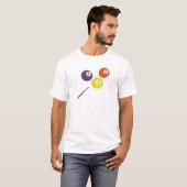 Billardkugeln und Queue T-Shirt (Vorne ganz)