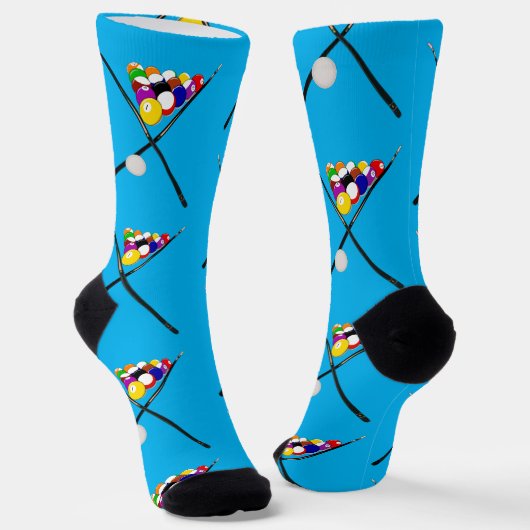 Billardkugeln und Queuehölzer Socken (Gewinkelt)
