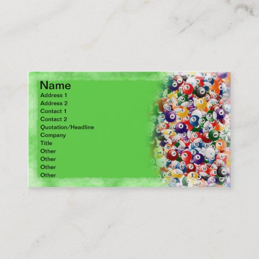 Billardkugeln Visitenkarte (Vorderseite)