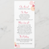 Billardmenü der modernen Blume Menükarte (Rückseite)