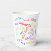 Billardpapier-Becher Pappbecher (Rückseite)