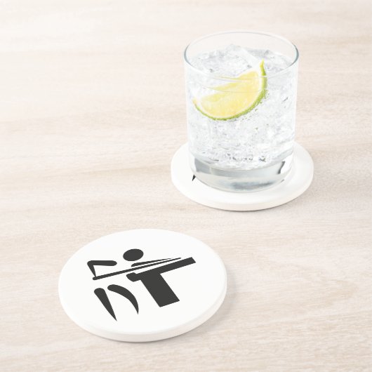 Billardpoolspieler Getränkeuntersetzer (Seite)