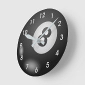 billards 8 ball runde wanduhr (Winkel)
