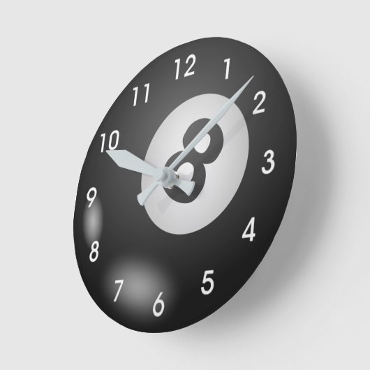 billards 8 ball runde wanduhr (Winkel)