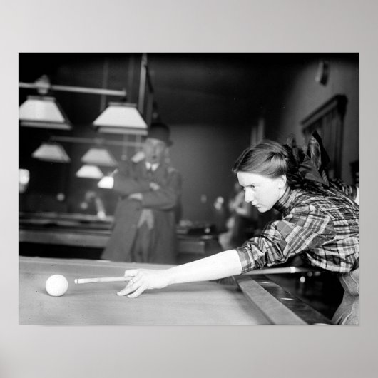 Billards Game, 1910. Vintages Foto Poster (Vorne)