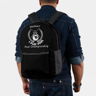 Billards mit Leidenschaft für den Wettbewerb genie Bedruckter Rucksack