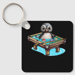 Billards Penguin Hustler Pool Snooker Pop spielen Schlüsselanhänger