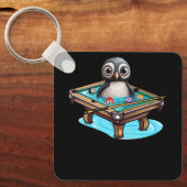Billards Penguin Hustler Pool Snooker Pop spielen Schlüsselanhänger (Vorderseite)