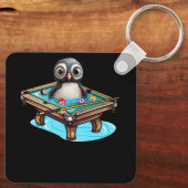 Billards Penguin Hustler Pool Snooker Pop spielen Schlüsselanhänger (Rückseite)