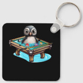 Billards Penguin Hustler Pool Snooker Pop spielen Schlüsselanhänger (Rückseite)