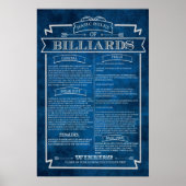 Billards Regeln Poster Art #8 Spielsaal Dekoration (Vorne)