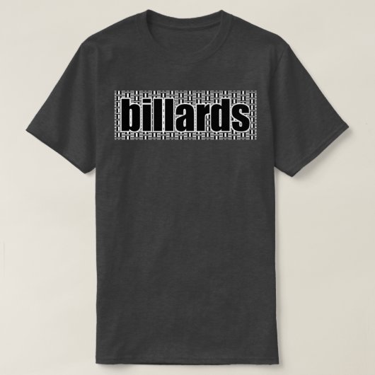 Billards Schwarz und Weiß T-Shirt (Design vorne)