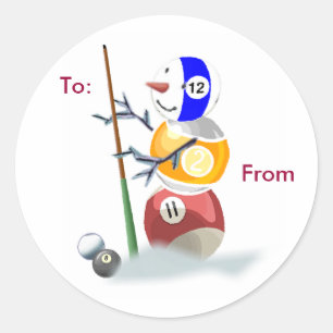 Billards Snowman Weihnachtspauschale Stickers
