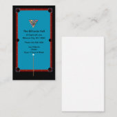 Billardsaal und sportliche Bar Visitenkarte (Vorne/Hinten)