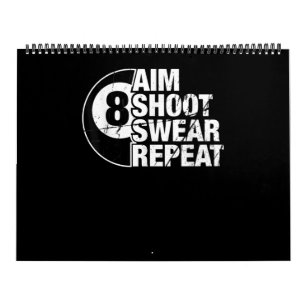 Billardspieler für den Acht-Ball-Billard Kalender