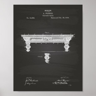 Billardtisch 1884 Patentart - Halbpension Poster
