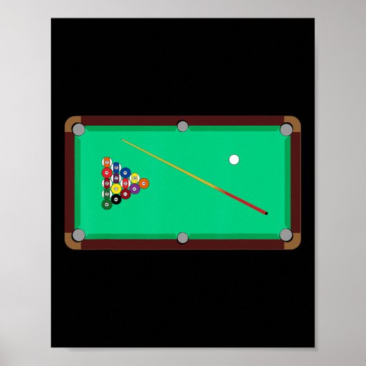 Billardtisch - Coole Billard T Shirt Poster (Vorne)