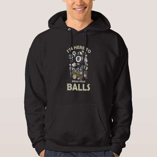 Billardtisch Kue Stick Billiard Player Snooker Hoodie (Vorderseite)