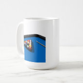 Billardtisch mit Swimmingpools auf Blue Felt: Kaffeetasse (Vorderseite Links)
