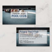 Billardtisch, Pool Club, Pool Player Visitenkarte (Vorne/Hinten)