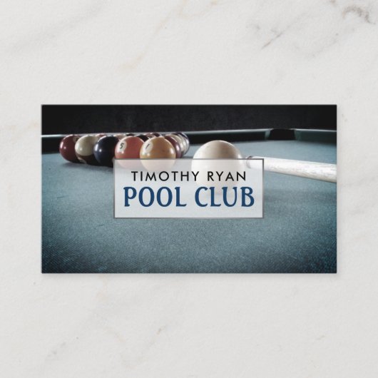 Billardtisch, Pool Club, Pool Player Visitenkarte (Vorderseite)