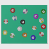 Billardtisch und Bälle Geschenkpapier (Flach)