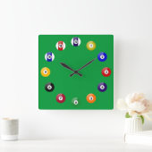 Billardtisch und -tische quadratische wanduhr (Zuhause)