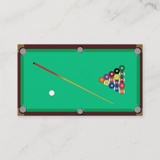 Billardtisch Visitenkarte (Vorderseite)