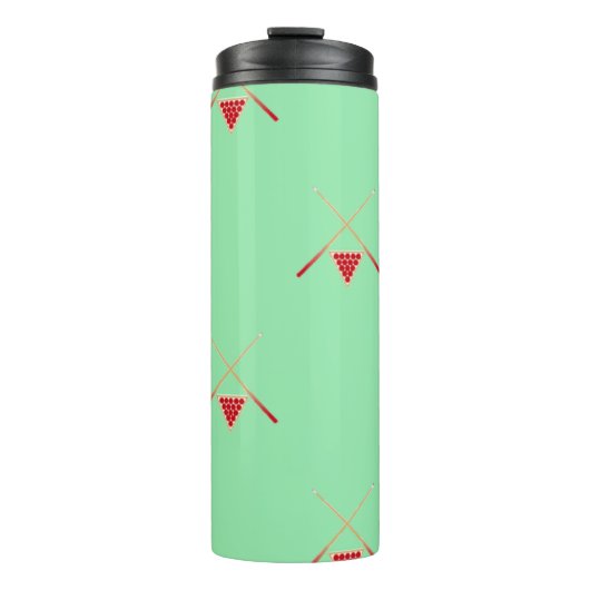 Billardtische auf Grün Thermosbecher (Vorderseite)