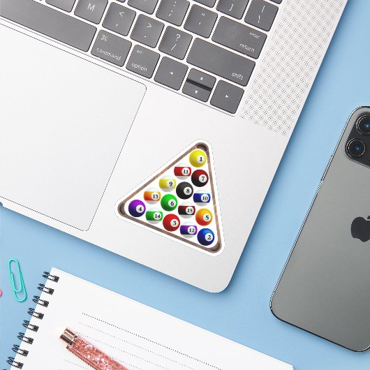 Billardtische Aufkleber (Laptop mit iPhone)