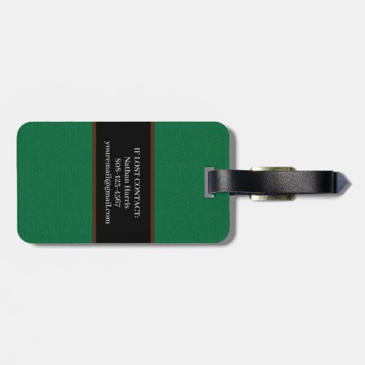 Billardtische grün gepäckanhänger (Rückseite horizontal)