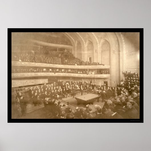 Billardturnier Foto 1908 Poster (Vorne)