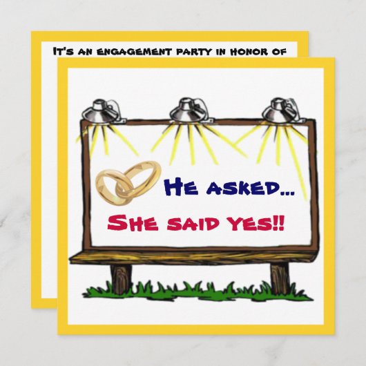 Billboard-Ankündigung Engagement Partei Einladung (Vorne/Hinten)