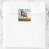 Billboard in Amerika in einem Land Quadratischer Aufkleber (Tasche)