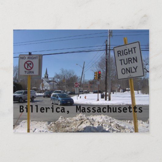 Billerica, Massachusetts Postkarte (Vorderseite)
