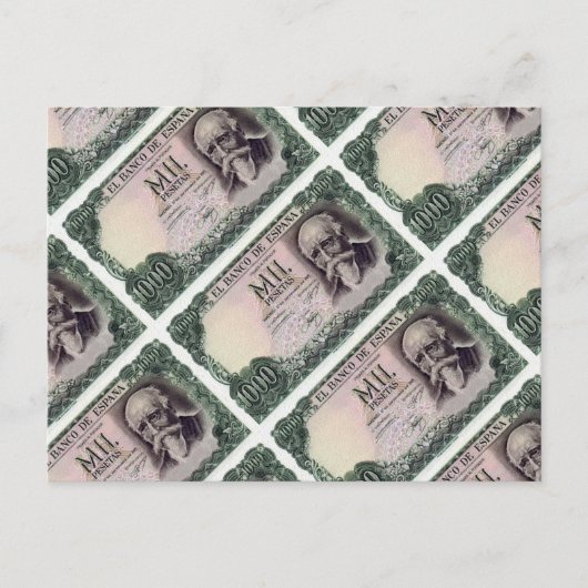 Billet 1.000 Ptas. Postkarte (Vorderseite)