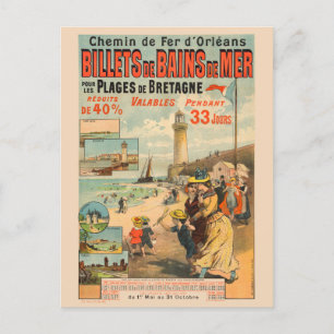 Billets de Mer Vintage Poster 1890 Postkarte