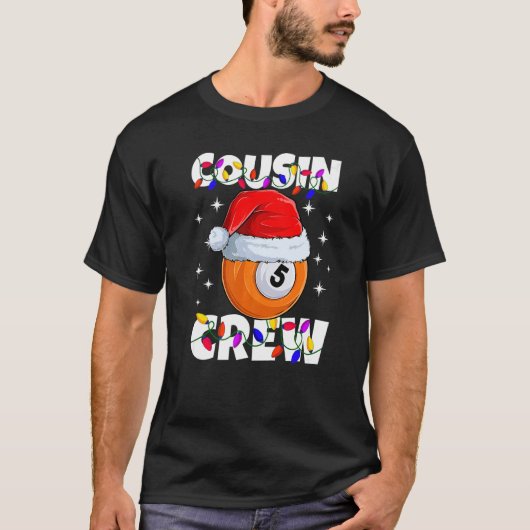 Billiard 5 Ball Play Pool Cousin Crew Christmas Li T-Shirt (Vorderseite)