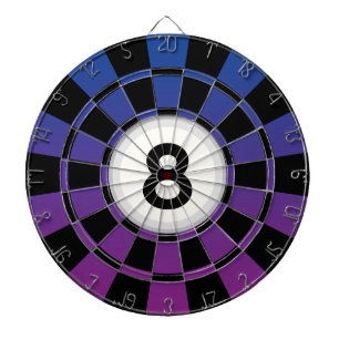 Billiard 8-Ball-Design - Ombre Blau Lila & Schwarz Dartscheibe