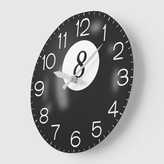 Billiard 8 Ball Große Wanduhr (Winkel)