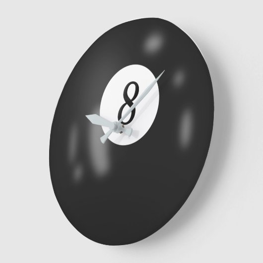 Billiard 8 Ball Große Wanduhr (Winkel)