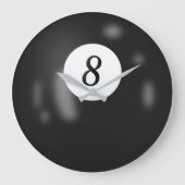 Billiard 8 Ball Große Wanduhr (Vorderseite)